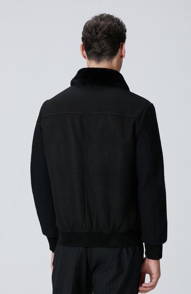  Network Erkek Siyah Deri Mont