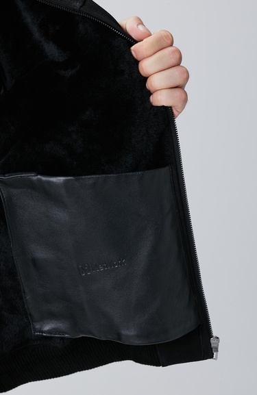  Network Erkek Siyah Deri Mont