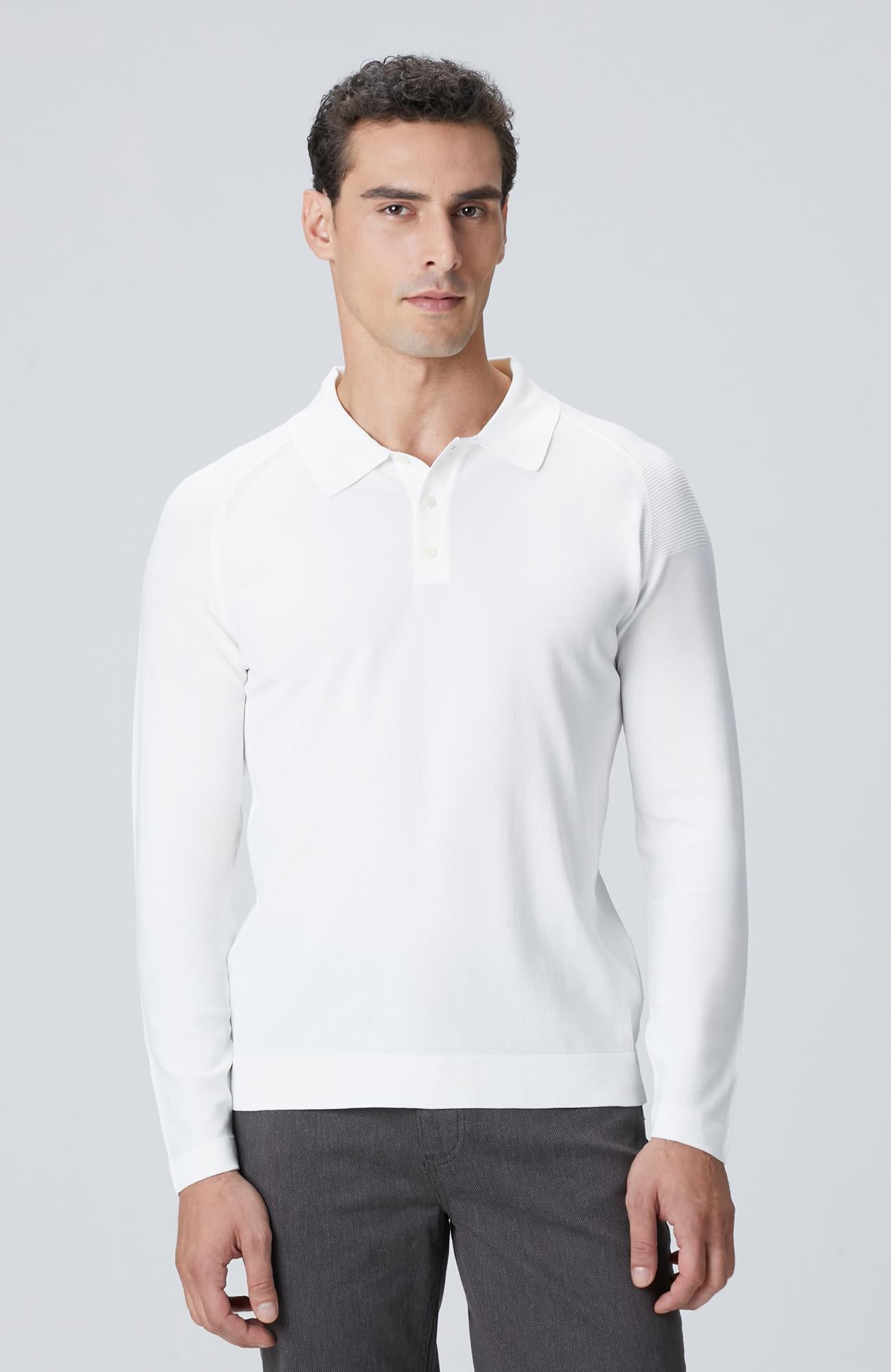  Network Erkek Kırık Beyaz Polo Yaka Triko Kazak