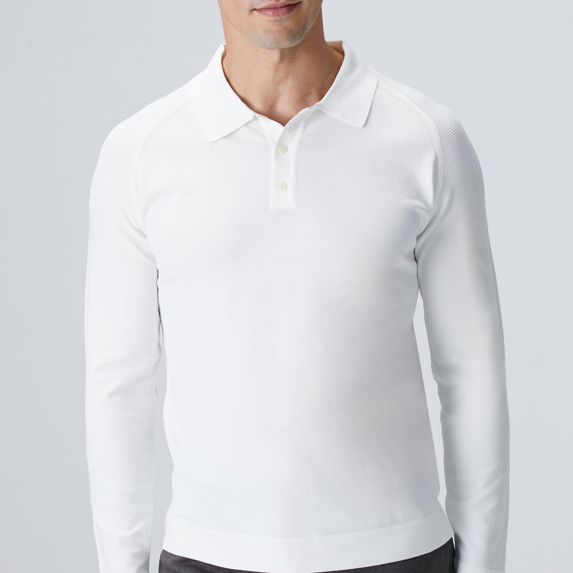 Network Erkek Kırık Beyaz Polo Yaka Triko Kazak