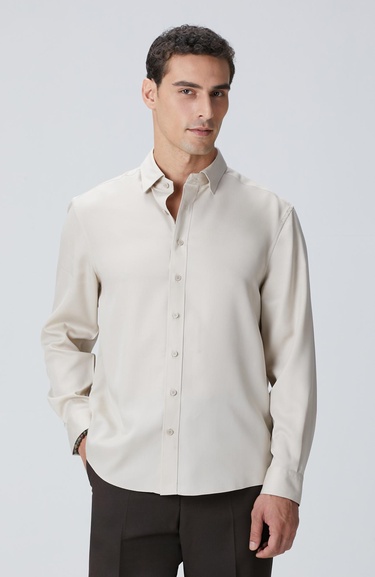  Network Erkek Bej Lyocell Gömlek