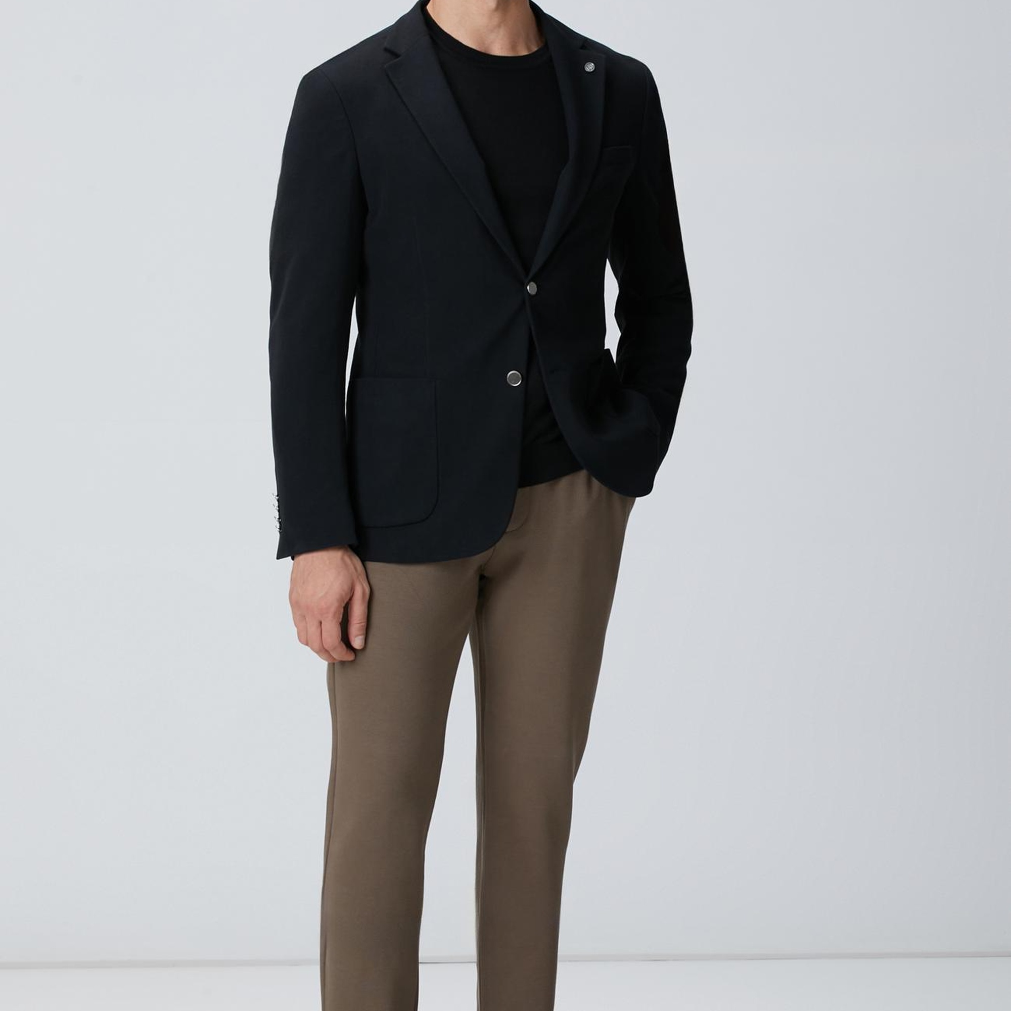 Network Erkek Siyah Basic Kazak