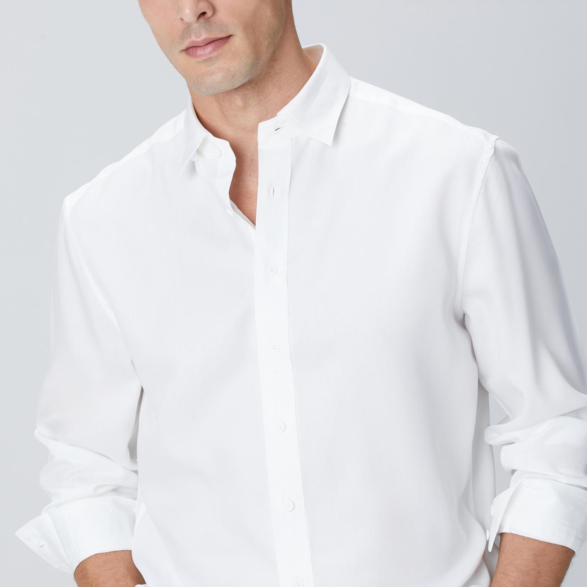 Network Erkek Beyaz Lyocell Gömlek