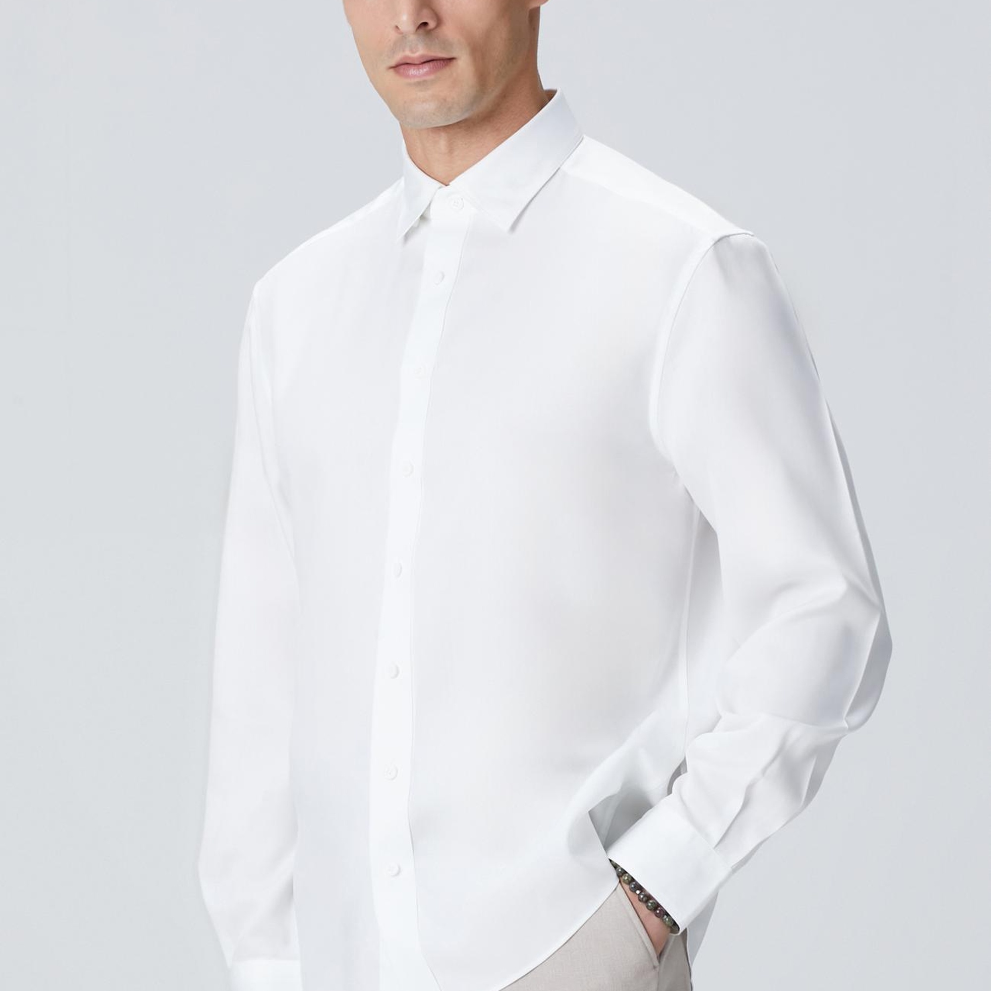 Network Erkek Beyaz Lyocell Gömlek