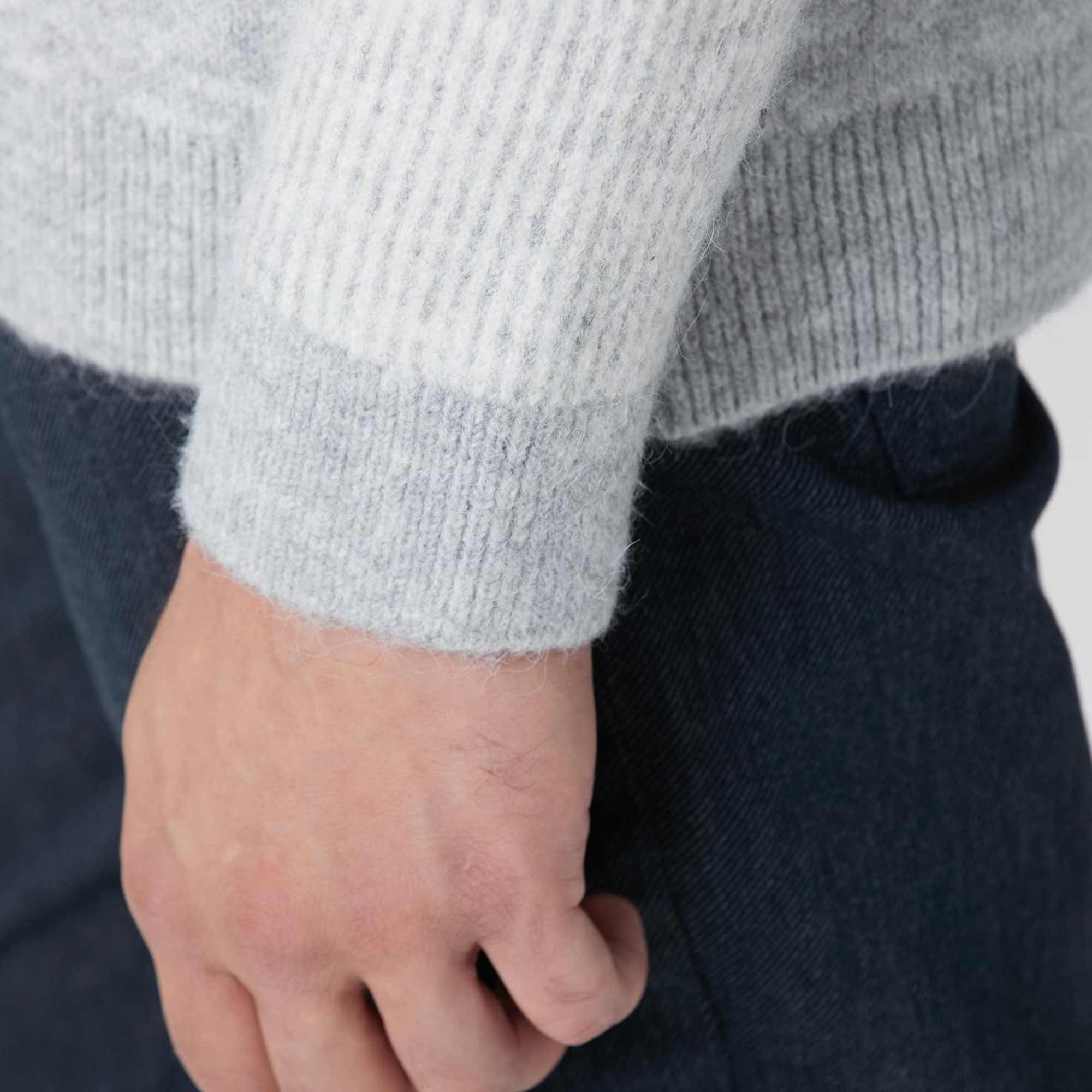 Network Erkek Gri Yün Karışımlı Triko Kazak