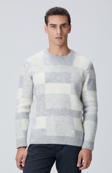  Network Erkek Gri Yün Karışımlı Triko Kazak