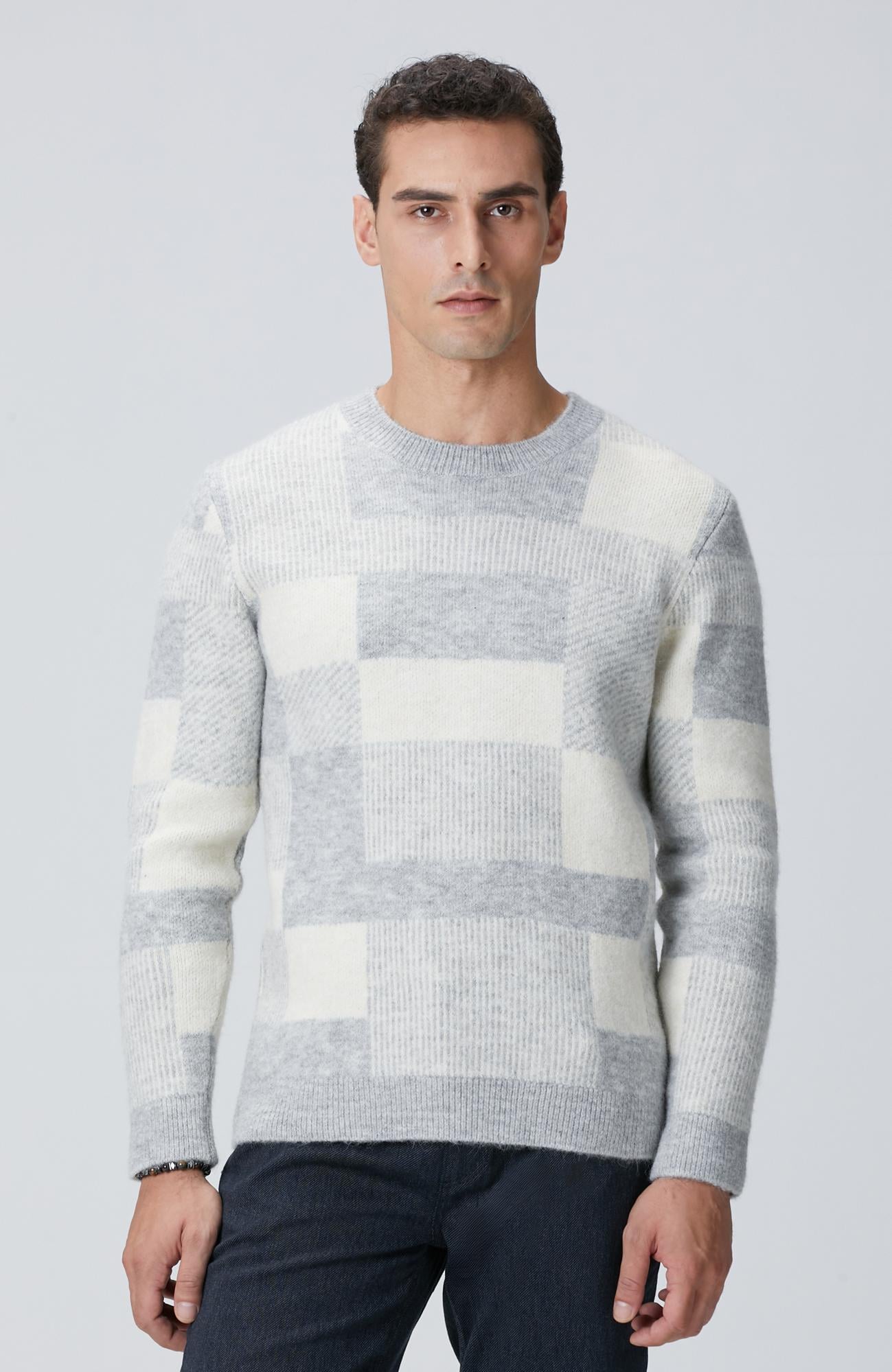  Network Erkek Gri Yün Karışımlı Triko Kazak