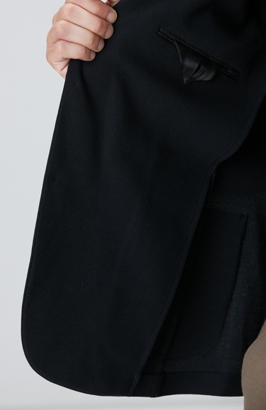  Network Erkek Siyah Mona Yaka Metal Düğmeli Örme Blazer Ceket