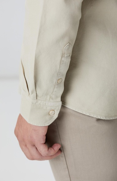  Network Erkek Vizon Comfort Fit Petek Desen Parça Boya Gömlek