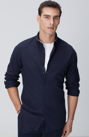  Network Erkek Lacivert Comfort Fit Gömlek
