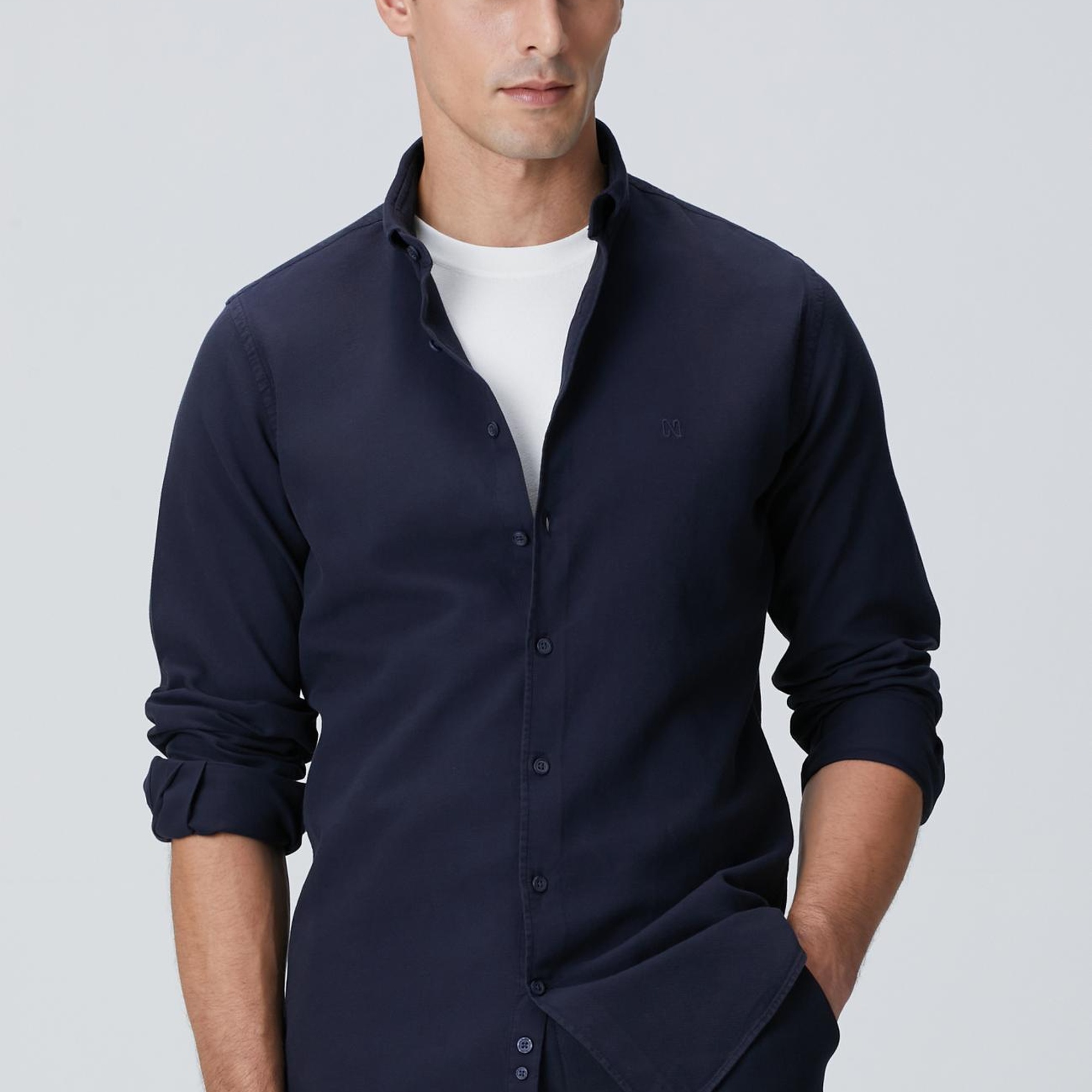 Network Erkek Lacivert Comfort Fit Gömlek