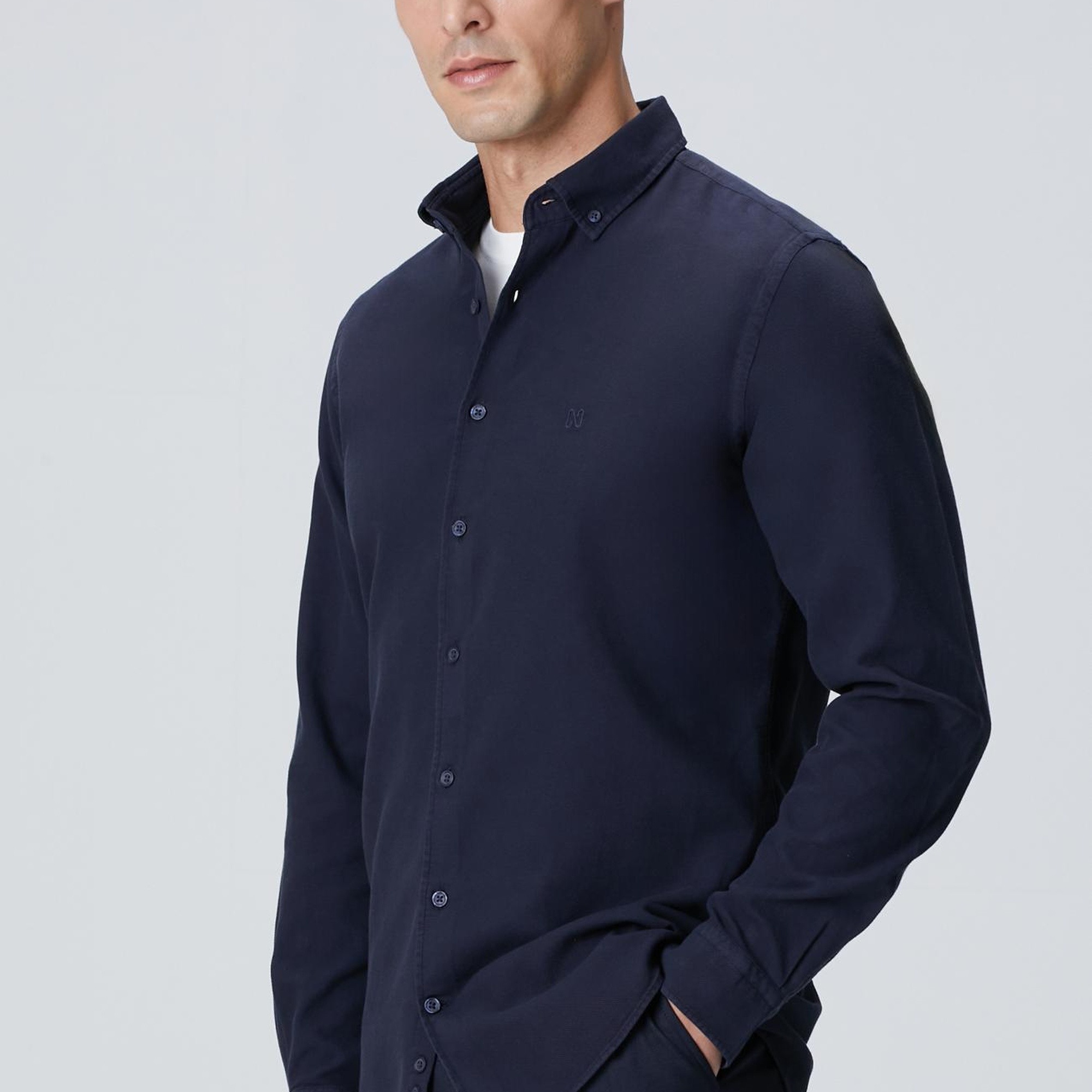 Network Erkek Lacivert Comfort Fit Gömlek