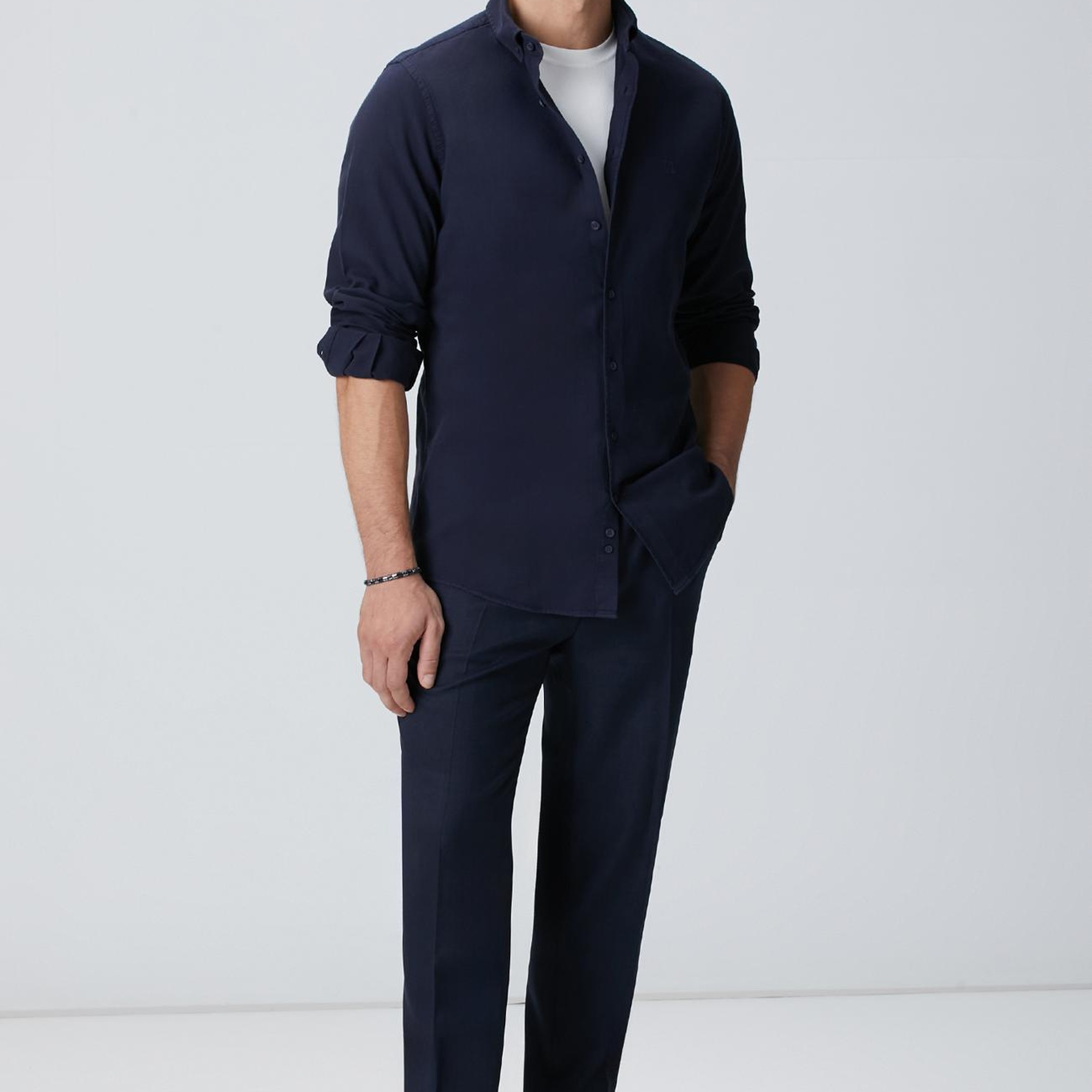 Network Erkek Lacivert Comfort Fit Gömlek