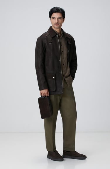  Network Erkek Kahverengi Süet Kozmetik Çantası