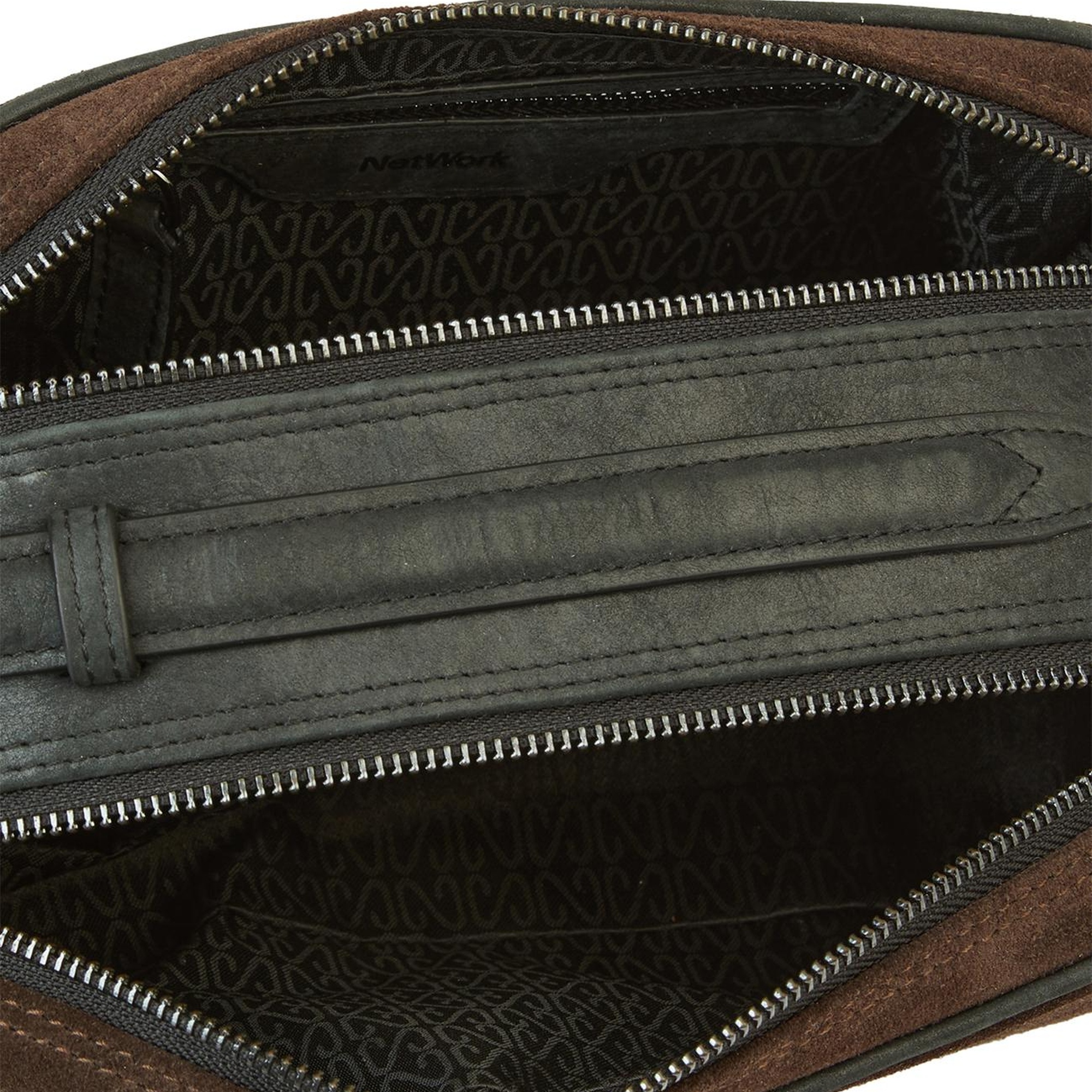 Network Erkek Kahverengi Süet Kozmetik Çantası