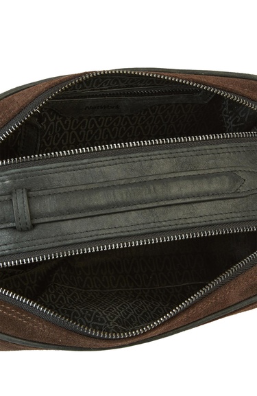  Network Erkek Kahverengi Süet Kozmetik Çantası