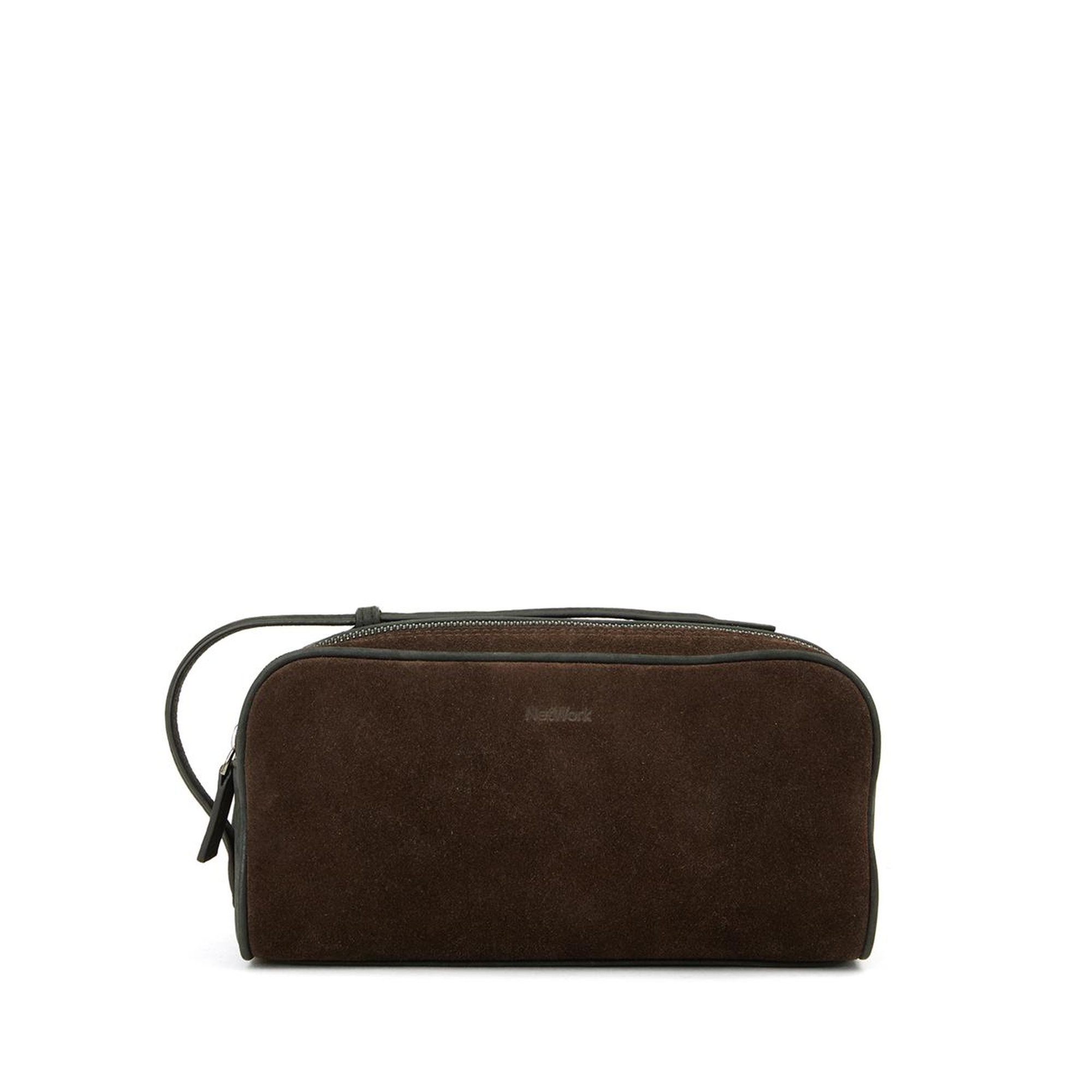 Network Erkek Kahverengi Süet Kozmetik Çantası