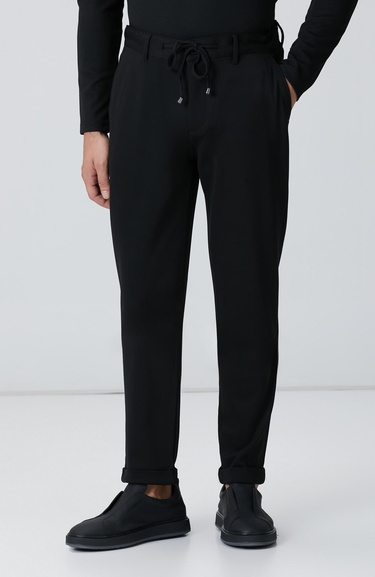  Network Erkek Siyah Jogger Örme Pantolon