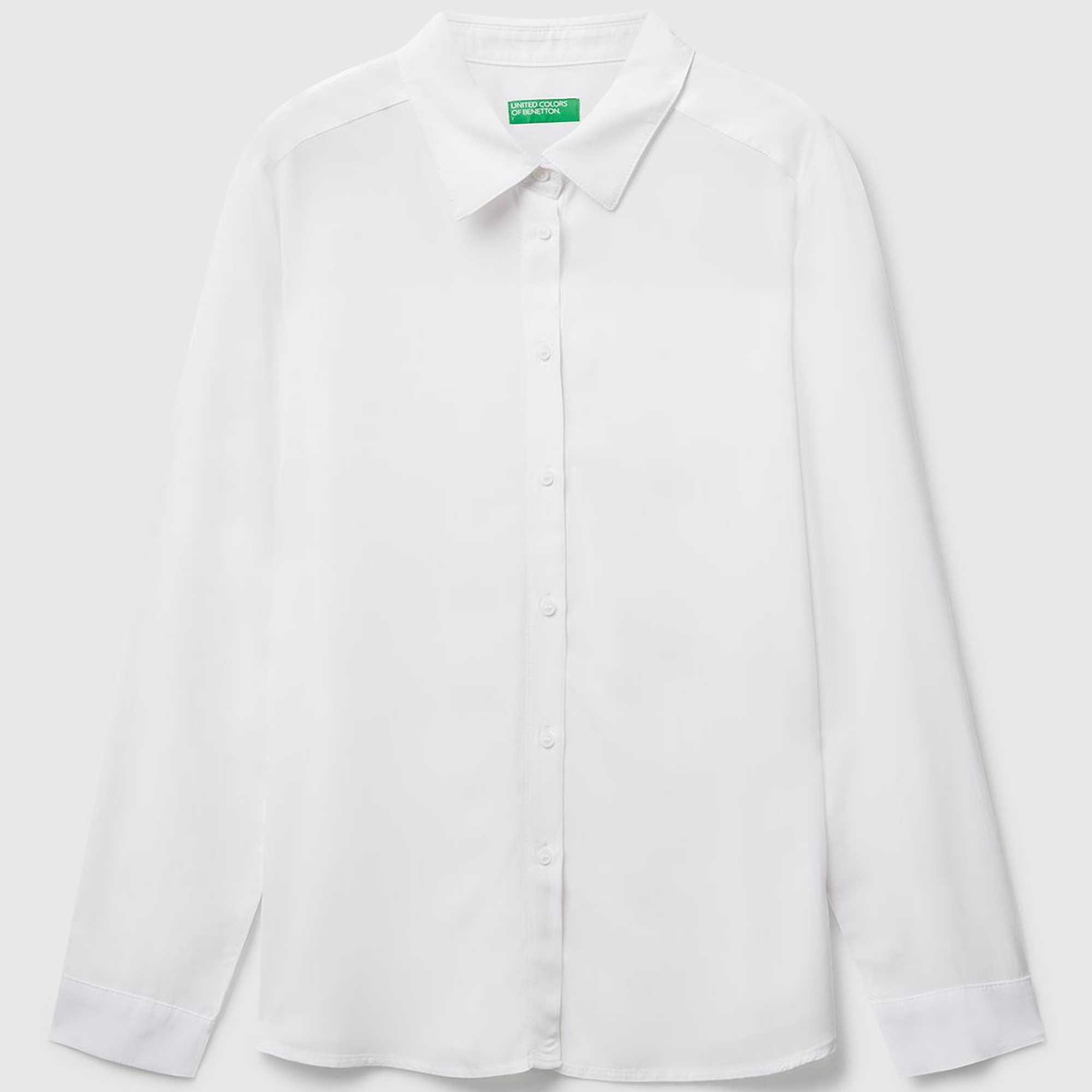 Kadın Beyaz %100 Viskoz Düğmeli Gömlek