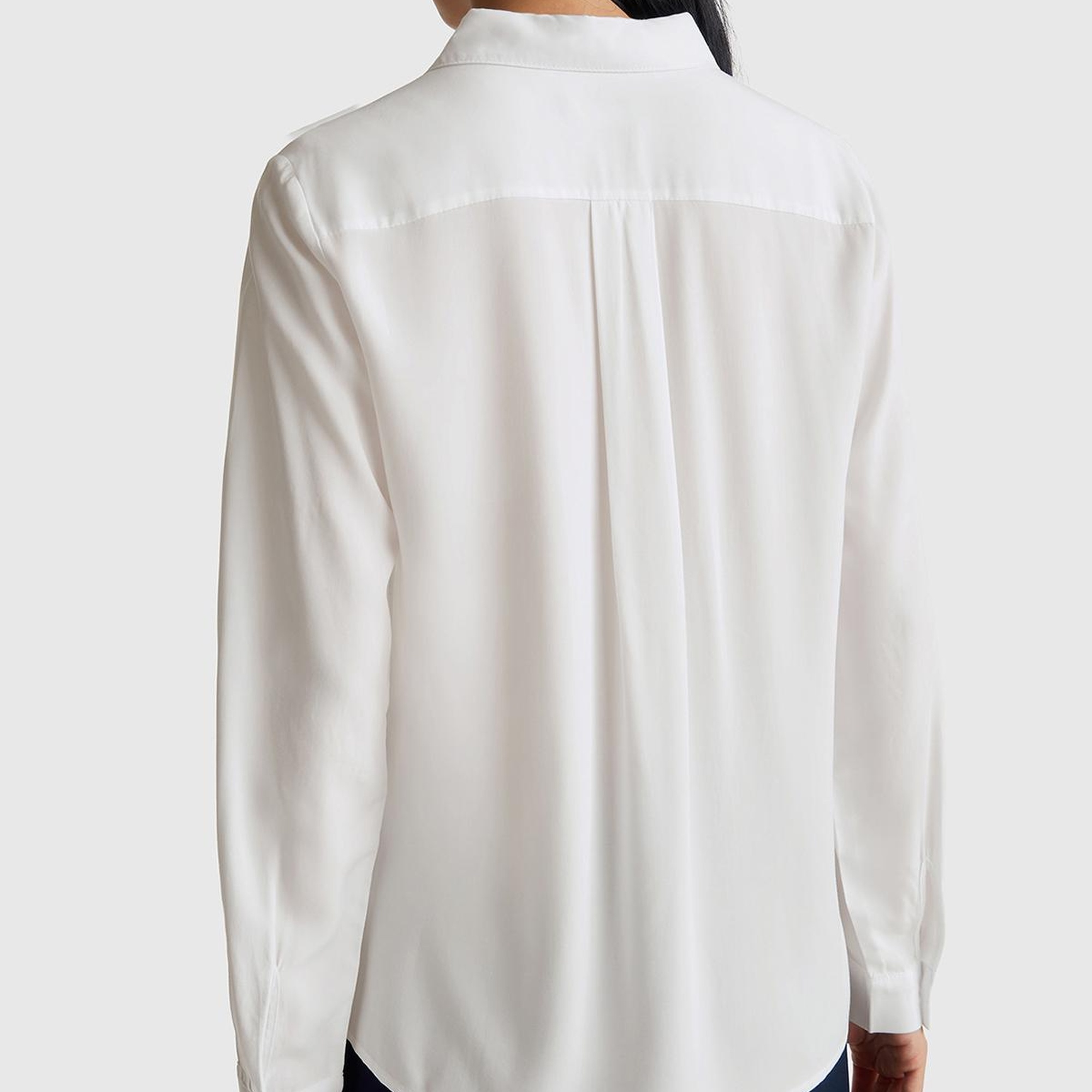 Kadın Beyaz %100 Viskoz Düğmeli Gömlek