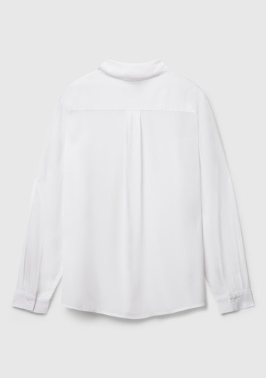  Kadın Beyaz %100 Viskoz Düğmeli Gömlek