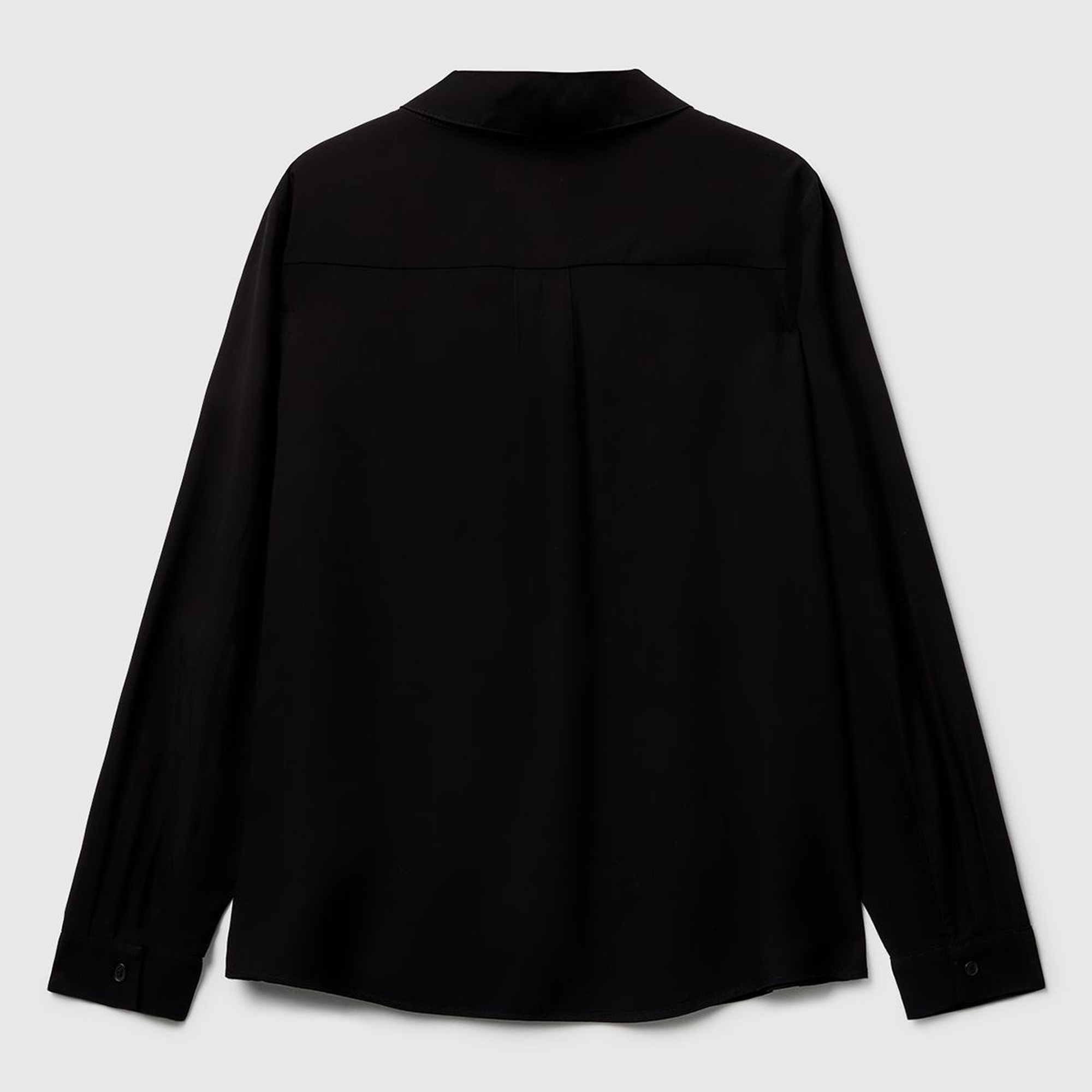 Kadın Siyah %100 Viskoz Düğmeli Gömlek