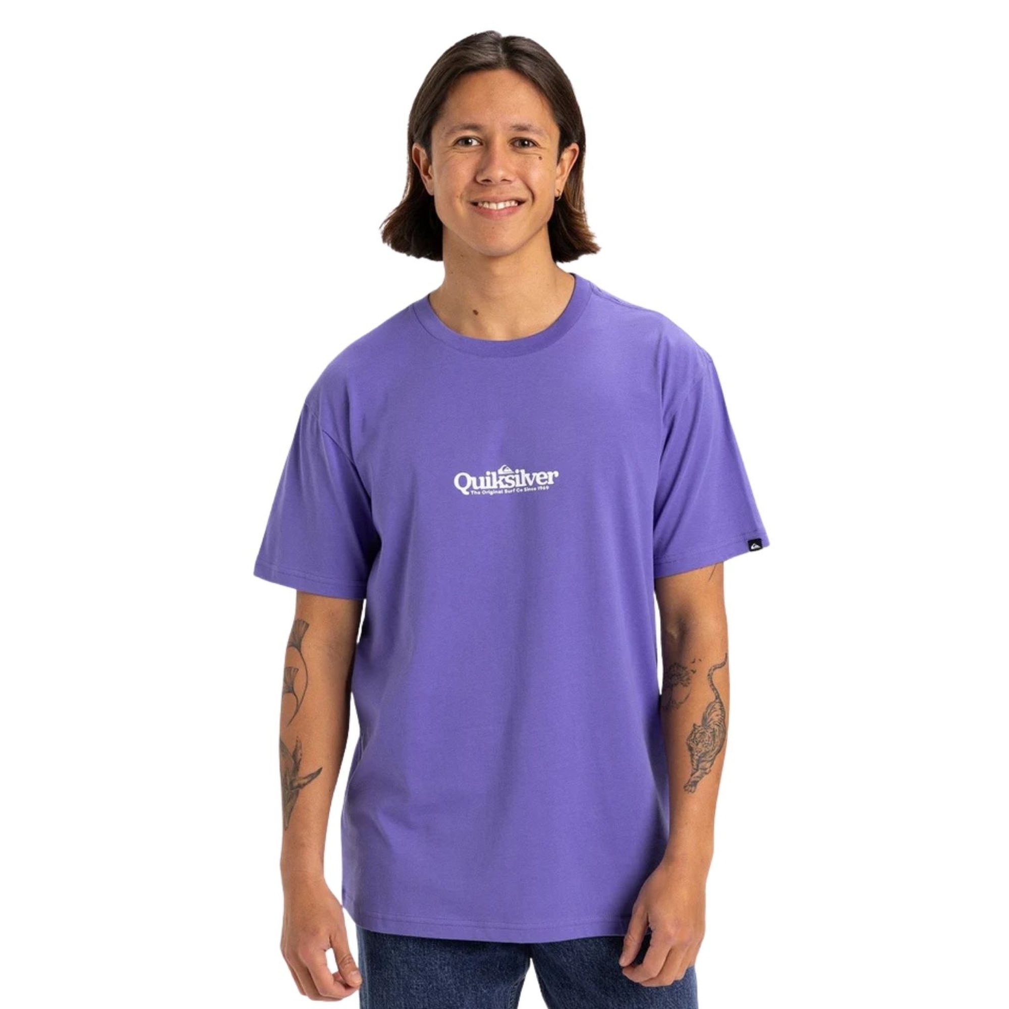 Quiksilver Fineline Erkek Mor Tişört