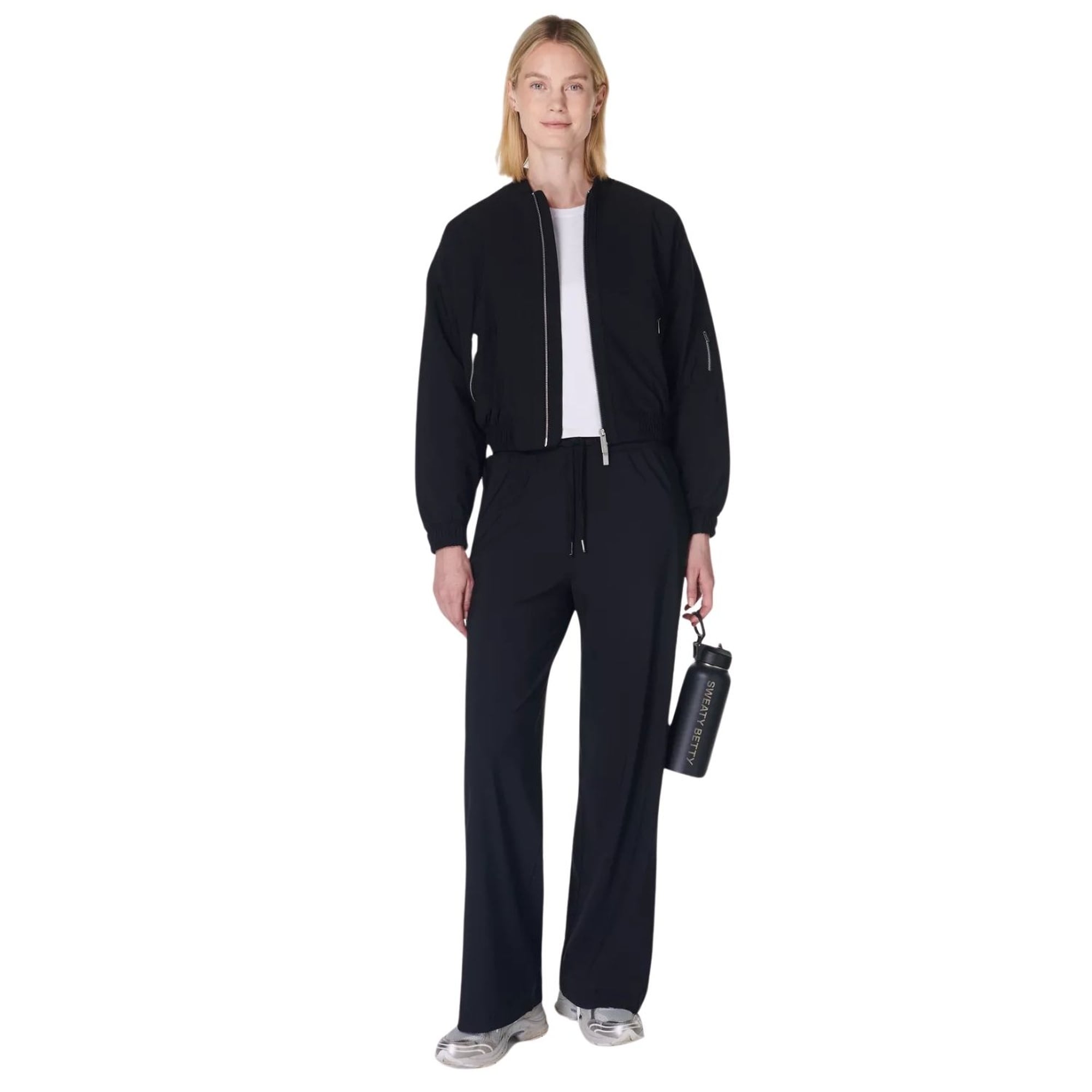 Sweaty Betty Explorer Wide Leg 30 Trouser Kadın Siyah Pantolon