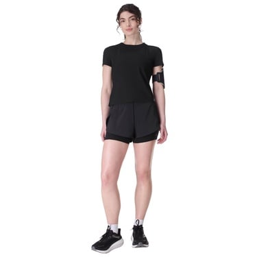  Sweaty Betty Zero Gravity Race Fit Tee Kadın Siyah Koşu Tişört