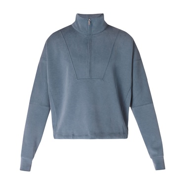  Sweaty Betty Sand Wash Funnel Neck Half Zip Kadın Mavi Sweatshirt