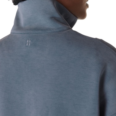  Sweaty Betty Sand Wash Funnel Neck Half Zip Kadın Mavi Sweatshirt