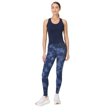  Sweaty Betty Athlete Crop Seamless Workout Kadın Mavi Fitness Tişört