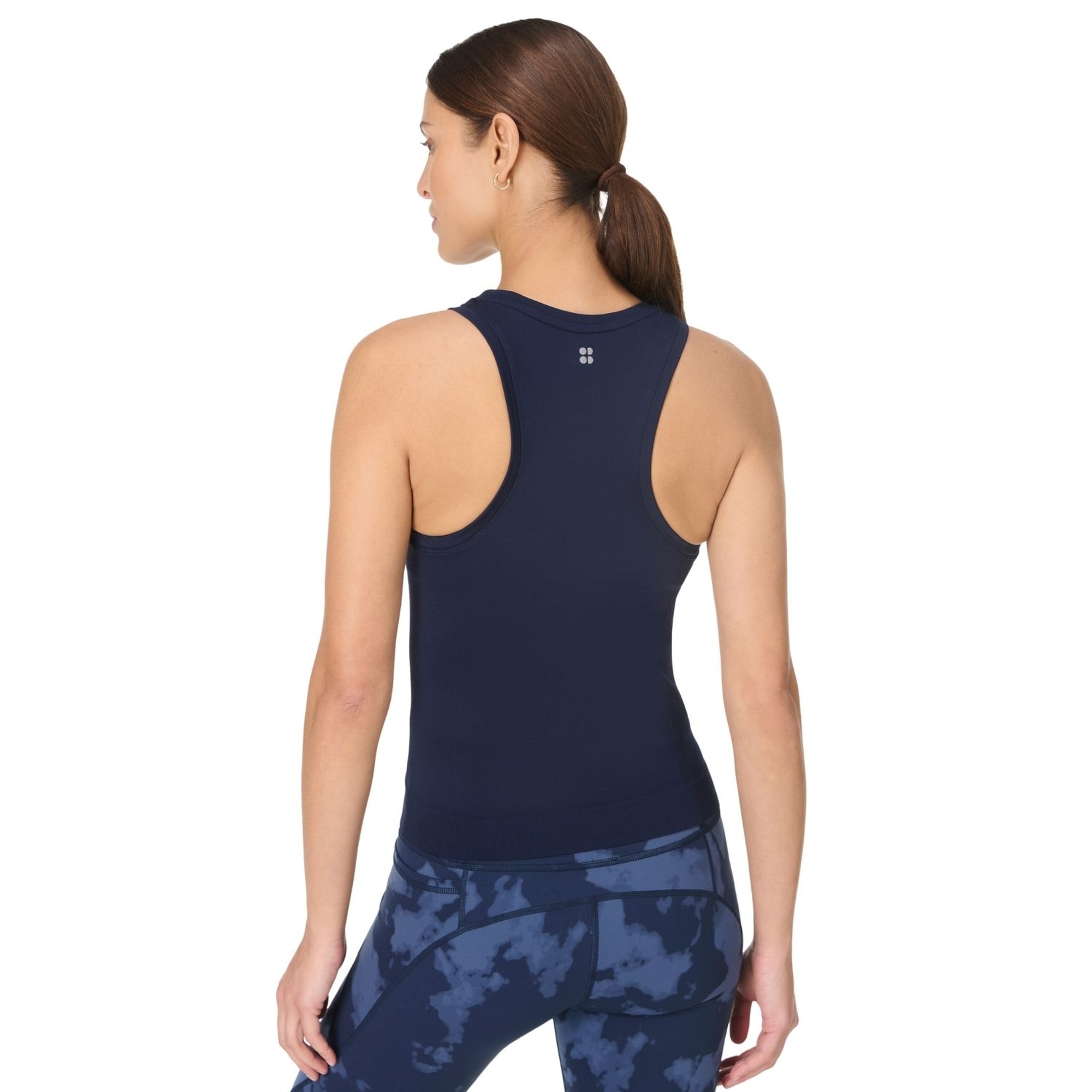 Sweaty Betty Athlete Crop Seamless Workout Kadın Mavi Fitness Tişört