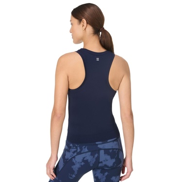  Sweaty Betty Athlete Crop Seamless Workout Kadın Mavi Fitness Tişört