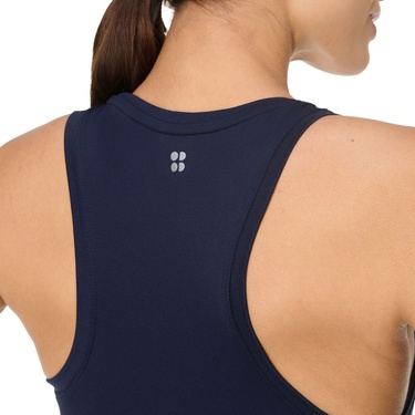  Sweaty Betty Athlete Crop Seamless Workout Kadın Mavi Fitness Tişört