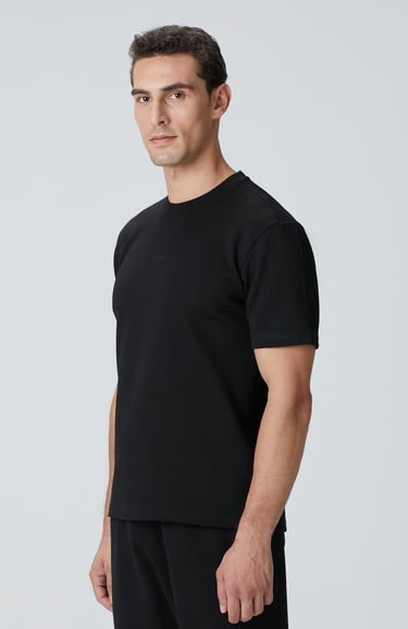  Network Erkek Siyah  Baskılı Sweatshirt