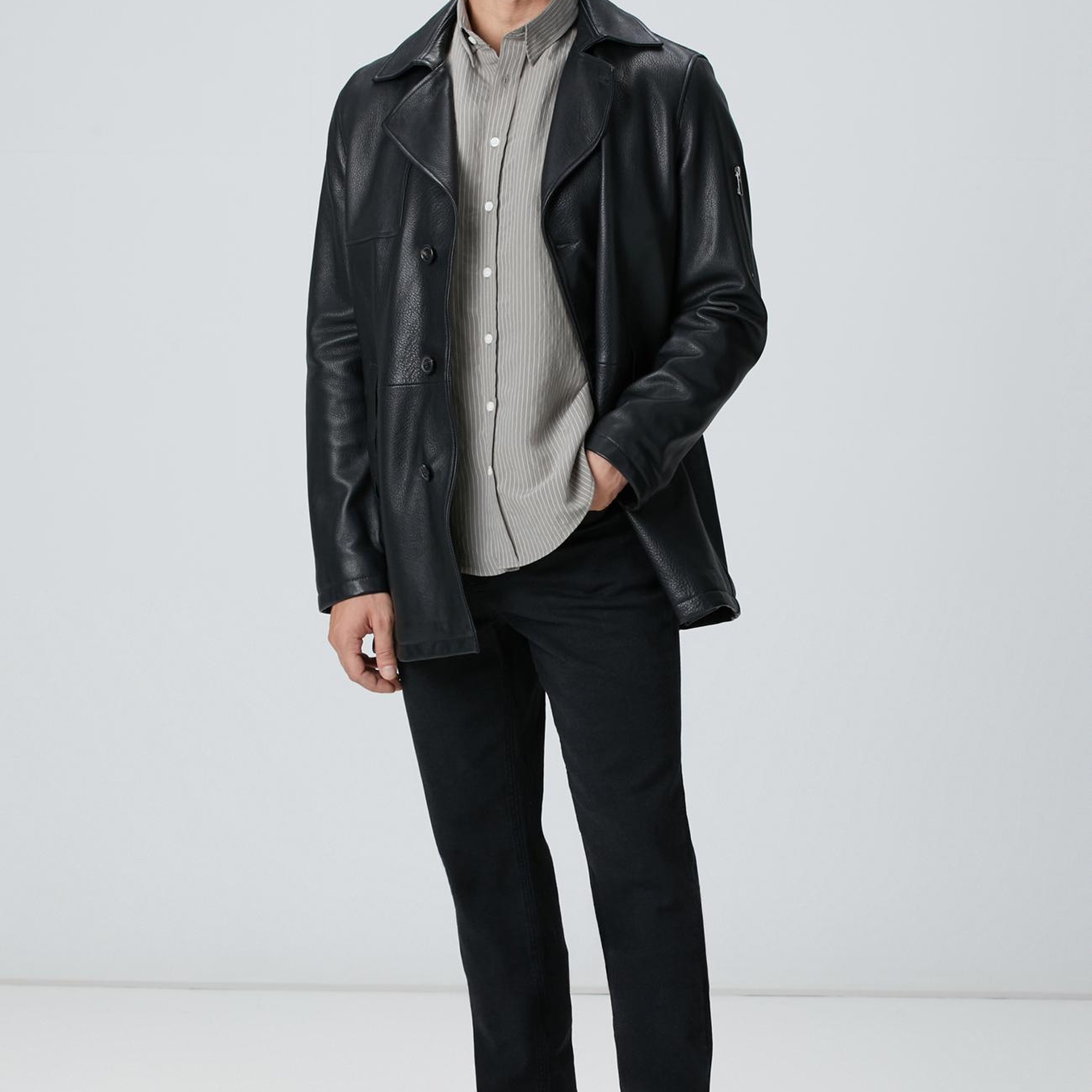 Network Erkek Haki Çizgili Gömlek