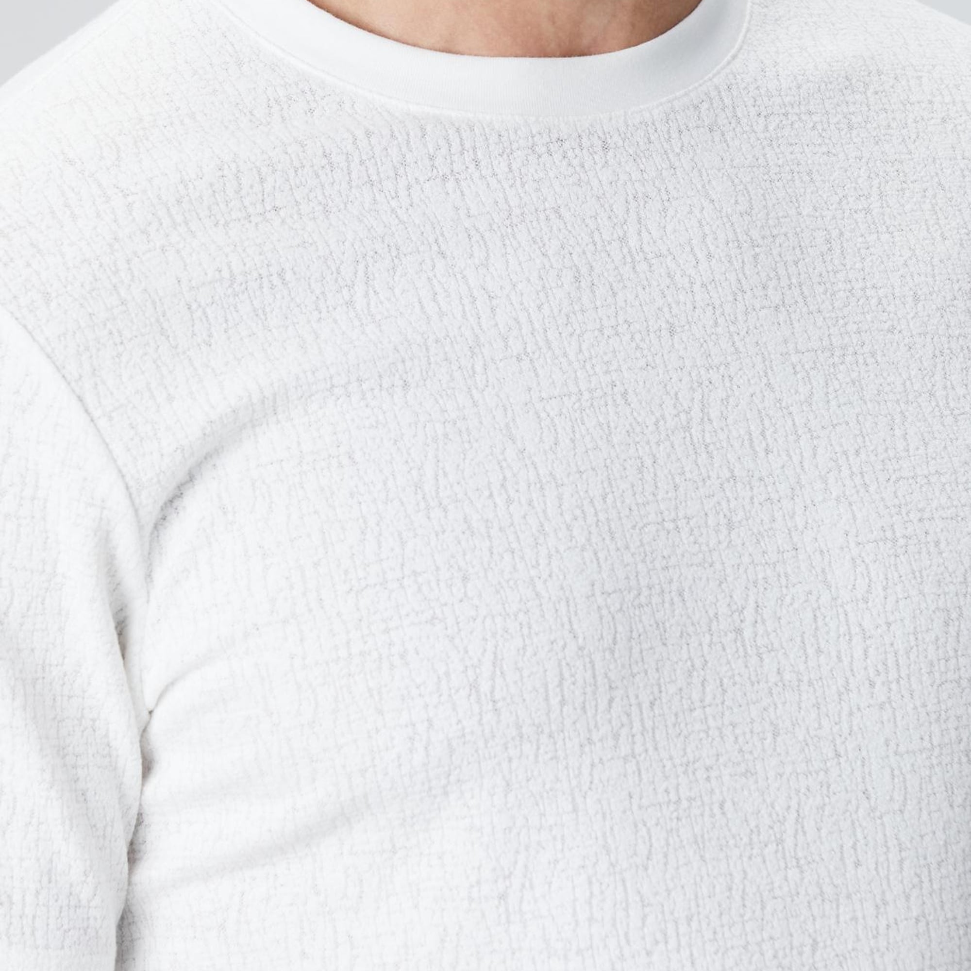 Network Erkek Kırık Beyaz Bisiklet Yaka Jakarlı T-shirt