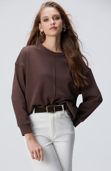  Network Kadın Kahverengi Sweatshirt