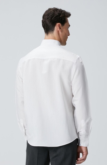  Network Erkek Beyaz Çizgili Gömlek