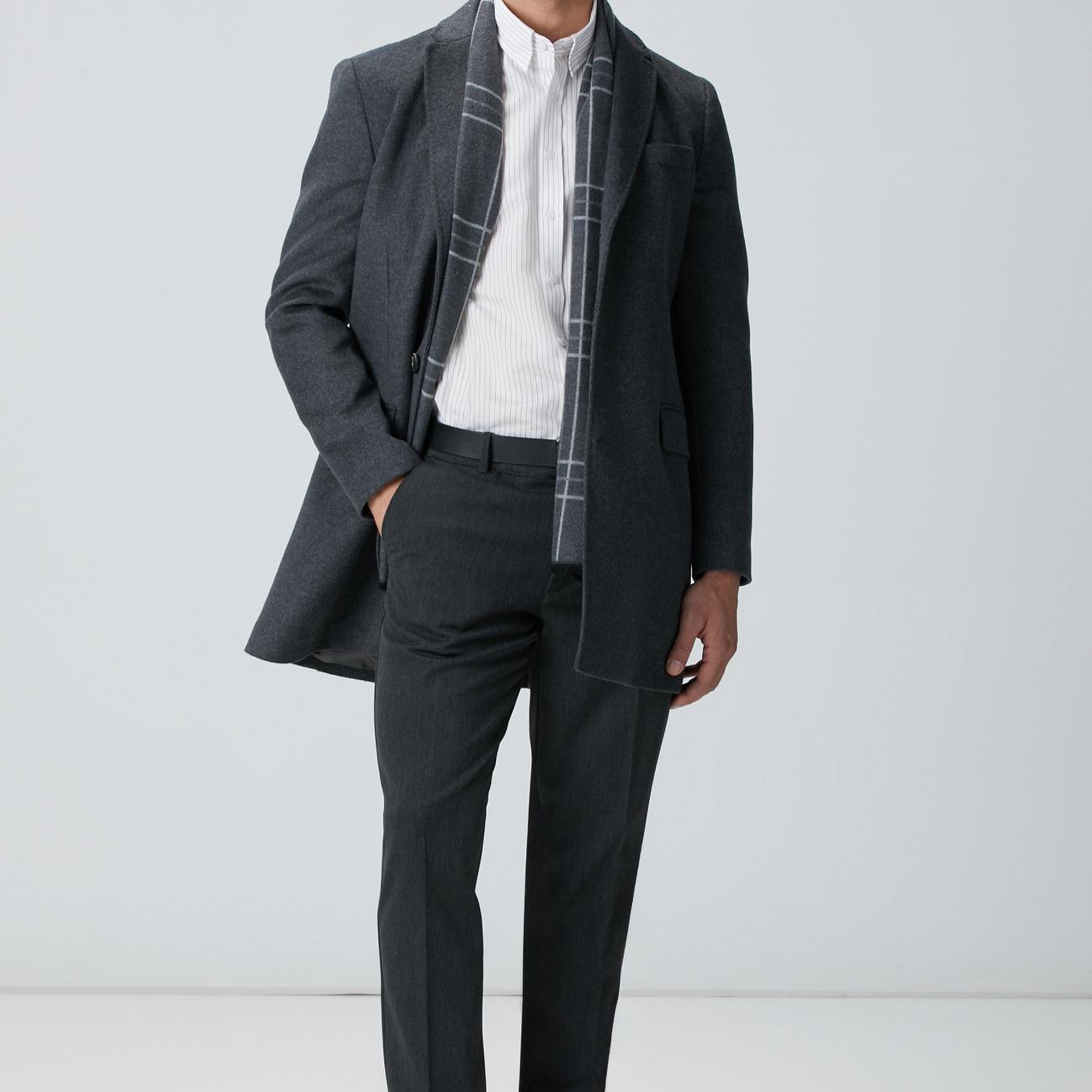 Network Erkek Beyaz Çizgili Gömlek