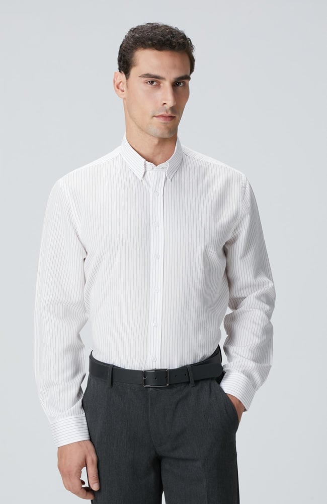  Network Erkek Beyaz Çizgili Gömlek