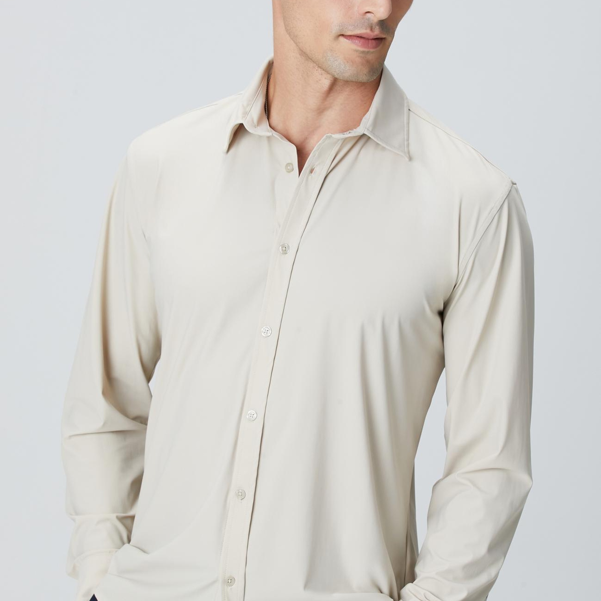 Network Erkek Bej Gömlek