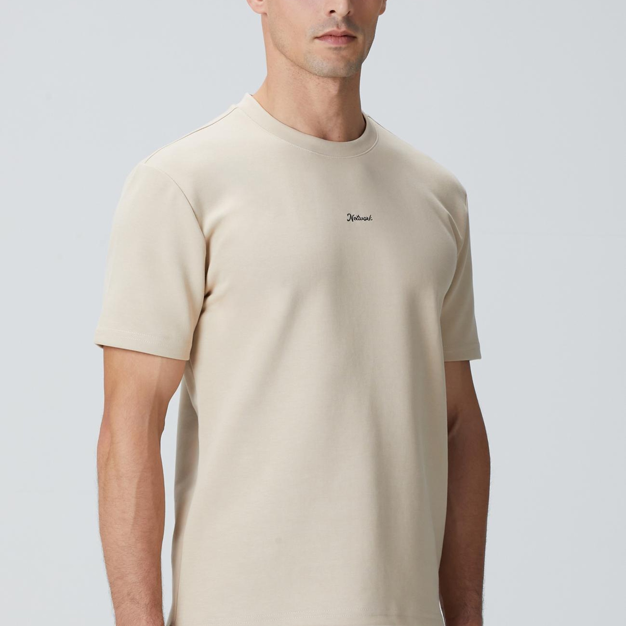 Network Erkek Bej  Baskılı Sweatshirt