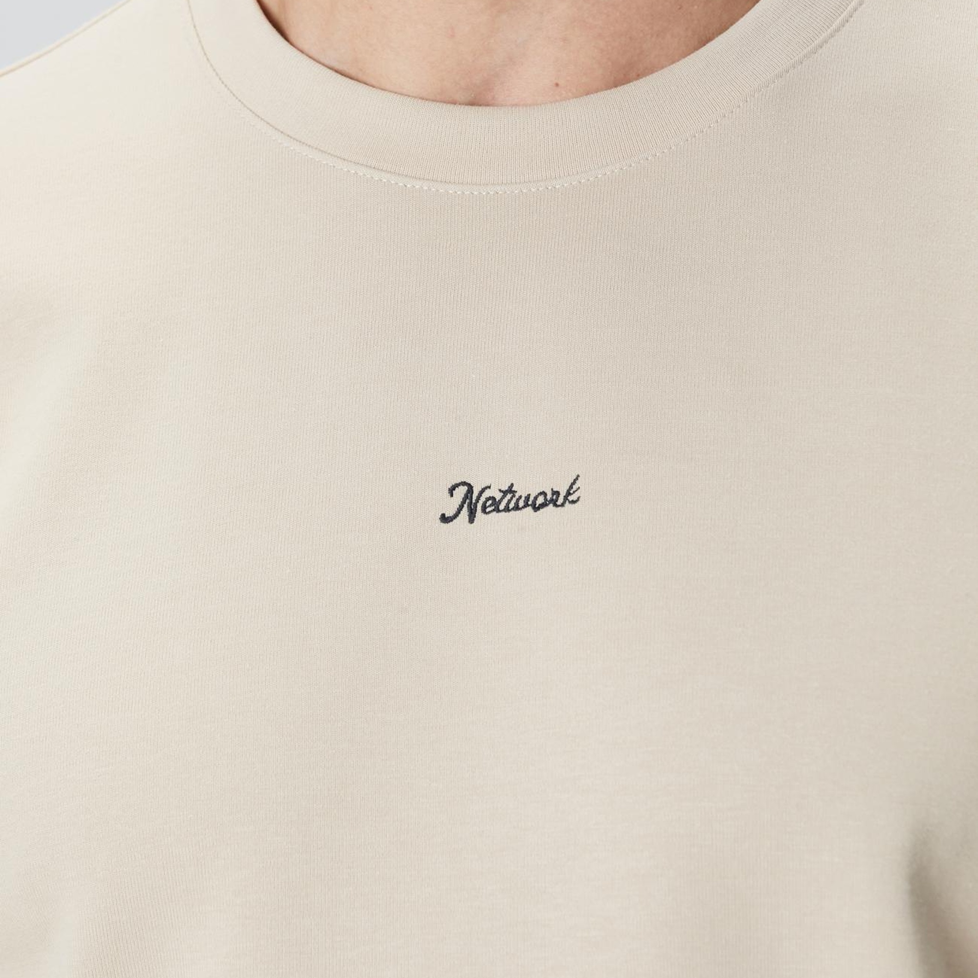 Network Erkek Bej  Baskılı Sweatshirt