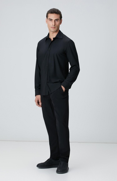  Network Erkek Siyah Gömlek