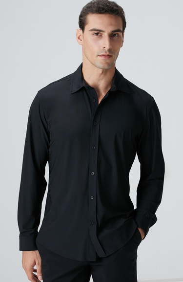  Network Erkek Siyah Gömlek