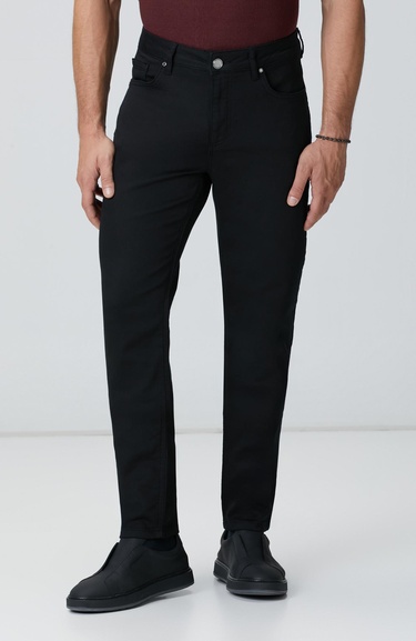  Network Erkek Siyah Casual Pantolon