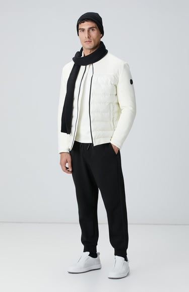  Network Erkek Kırık Beyaz Bisiklet Yaka Basic Sweatshirt