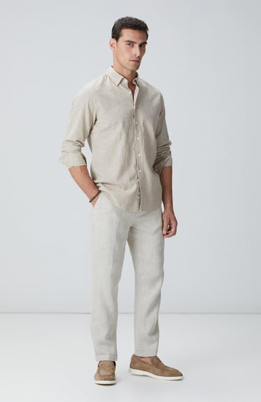  Network Erkek Vizon Keten Gömlek